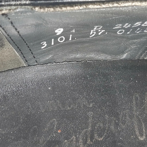 Vintage Farman Handcraft Men's leather Shoes Size 9, D 24581, 3101 57,0148 Black - Picture 8 of 9